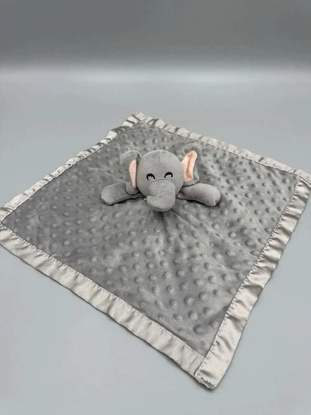 Gray Minky Dots Elephant Lovey Plush Gray Baby Security Blanket Pro Goleem